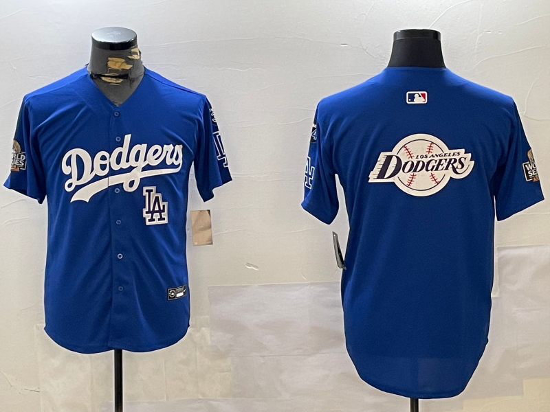 Men Los Angeles Dodgers blank 2024 World series patch blue jersey 202411201e3->los angeles dodgers->MLB Jersey
